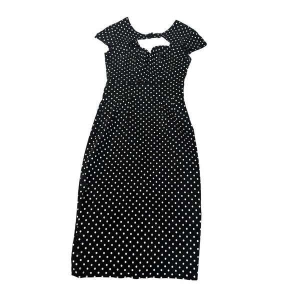 Hell Bunny Vixen 50s Black & White Polka dot Dress XS - Picture 4 of 12